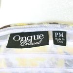 Onque Casuals Yellow Tropical Hibiscus 3/4 Sleeve V Photo 5