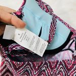 Island Escape Gemini Chevron Tankini Top Underwire PushUp Size 6 New Maroon Teal Black Photo 5