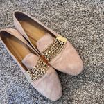 Karl Lagerfeld  Tan Suede Leather Loafers Womens 8 Gold Chain Hardware Preppy Photo 10