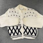 Vintage Jamie Scott Cardigan Sweater Women Medium Hand Knitted Geometric 80s 90s Photo 0