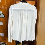 Levi's Levi’s Button-Up Blouse with Bow Tie Cream Size Medium Photo 6