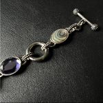 Lia Sophia  Epiphany Abalone and Purple Cut Crystals Silver Tone Bracelet Photo 2