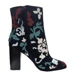 Rebecca Minkoff Size 8 Bojana Black Unique Floral Ankle Boots Embroidered Heels Photo 0
