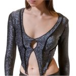 Urban Outfitters Size L: Blaire Sparkle Split Hem Top Photo 2