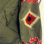 INA 3 x $50  oversized green cotton embroidered jacket size S/M pockets Photo 2