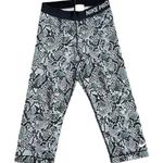 Nike  Pro Womens Leggings Capri Pants Athletic Snakeskin Print Workout Gray Small Photo 0