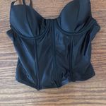 Corset Underwire Tank Top Biker Goth Whimsy Size Small Zip Up Back Adjustable Black Photo 2