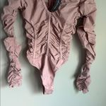 Maniere De Voir NEW Manière De Voir pink ruched long sleeve bodysuit 6 Photo 4