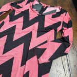 None NWOT Pink/Black‎ Chevron Dress -L Photo 0