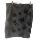 White House | Black Market 14 Top 12 Skirt Black Floral Career Suit Separates Set Photo 6