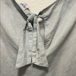 Gray Junk Food cotton/linen blend romper with embroidered Mickeys on pocket Size L Photo 3