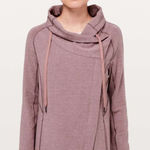 Lululemon Women Coast Easy Wrap Jacket Sz 8 French Terry Heathered Misty Merlot Photo 0