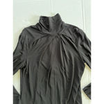 Chico's  Travelers Mock Turtle Neck Black Top Sz 2 Large Blouse Slinky Back Zipper Photo 1