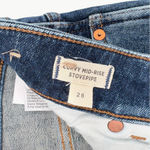 Madewell  Curvy Mid-Rise Stovepipe Jeans in Deming Wash | Sz 28 | Dark Wash Photo 5