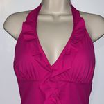 Spanx Assets Hot Pink Cross Over Ruffle Front Halter One Piece Swimsuit L Large Photo 2