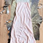 Vintage Pastel Pink Silk Slip Maxi Dress Size M Photo 0