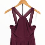 Lulus Lulu’s Forevermore Burgundy Skater Dress Halter Neck NWT size Small Photo 3