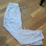 Blue and white striped linen pants Multiple Photo 0