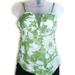 Wet Seal Green Sheer Floral Juniors XS Tie Shirt Photo 0