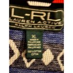 L RL Lauren Active Geometric Print Zip Up Jacket Women's XL Blue Photo 1