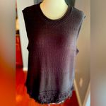 Wonderly  Women's Classic Black Rib Knit Fringe 2 Tier Hem Sleeveless Sweater Photo 2