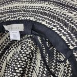 Hinge Two Tone Panama Hat Black White Wide Brim Woven Straw Pom Pom Summer NWOT Photo 8