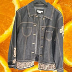 ANN Trinity Denim Jacket with Ornate Designs‎ Size L Blue Size L Photo 0