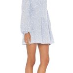 Majorelle Mandy One Shoulder Dress Mini Linen Blend Ditsy Floral Blue Size Small Photo 4