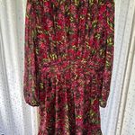 Julia Jordan Peasant Floral Gathered High Ruffle Neck Sheer Sleeves Mini Dress 8 Photo 5
