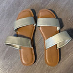 Target  Womens Gold Slide Sandals Photo 0
