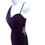 XScape Petite Purple One Shoulder Ruched Embellished Gown Formal Evening Dress 4 Photo 1