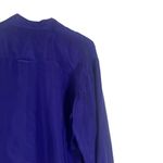 Marnie West Vintage 80s Women's Size Medium 100% Silk Disco Button Up Blue Photo 6