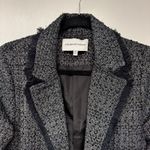 Cupcakes & Cashmere Gregory Tweed Fringe Open Front Blazer Size Medium Black Photo 2