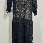 NWT DX Collection Size S Black Eyelet Lace Pullover Nero Maxi Dress Elegant Chic Photo 0