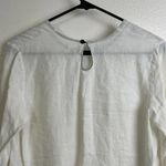 VDJ Le Vestaire de Jeanne Long Sleeve Linen Top Womens White Keyhole France Size M Photo 6