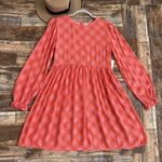BP  Plaid babydoll dress XSMALL balloon sleeves long sleeves orange pink NWT Photo 0