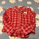 Women's Red Plaid Pajama Set Size L Photo 1