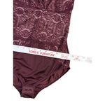 Adrienne Vittadini Burgundy Lace Trimmed Large Shaping Lace Bodysuit Feminine Photo 5