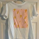 Hudson Gray White Shirt with Pink Lightning Bolt Print Photo 0