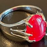 Red sapphire S925 silver ring size 9.75 Photo 1