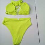 ⭐️Peddney neon yellow bikini set size large Photo 4