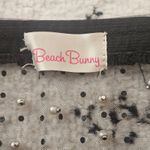 Beach Bunny  Glitzy Girl‎ Mesh Pearl Mini Skirt Coverup Sheer Black XS Photo 5