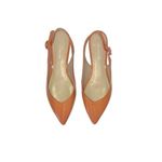 Marc Fisher Anson Orange Patent Faux Leather Slip-On Slingback Ballet Flats Photo 2