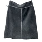 Vintage Margaret Godfrey Black Suede Leather Skirt Midi Black Suede Skirt Sz 10 Photo 1