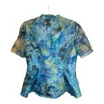 Alex Evenings  Jacket‎ Women's Size Medium Floral Sheer Blue Photo 1