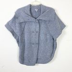 Worthington Vintage y2k  Grey Knit Wide Collar Poncho Style Cardigan Sweater Photo 0