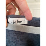 In Loom  Smocked Maxi Dress Slate Gray Charcoal Long Sleeve Tiered Cotton Gauze L Photo 5