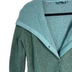 prAna Milana Asymmetrical Wool Snap Button Jacket Green Long Pockets Size M $180 Photo 2