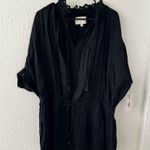 Brochu Walker Black St. Tropez Waist Chest Tie Eyelet Collar Oversized Dress M Photo 4