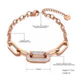 Stainless Steel CZ Crystal Chain Bracelet (Gold) Photo 2